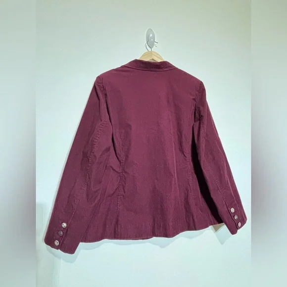Burgundy Blazer -Cotton -Corduroy  – Size 18/20 - Picture 2 of 10
